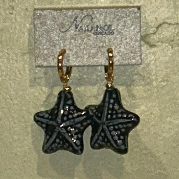 Ocean Blue Starfish earrings made by Nakamol Made In Thailand. NWTS - Picture 4 of 5